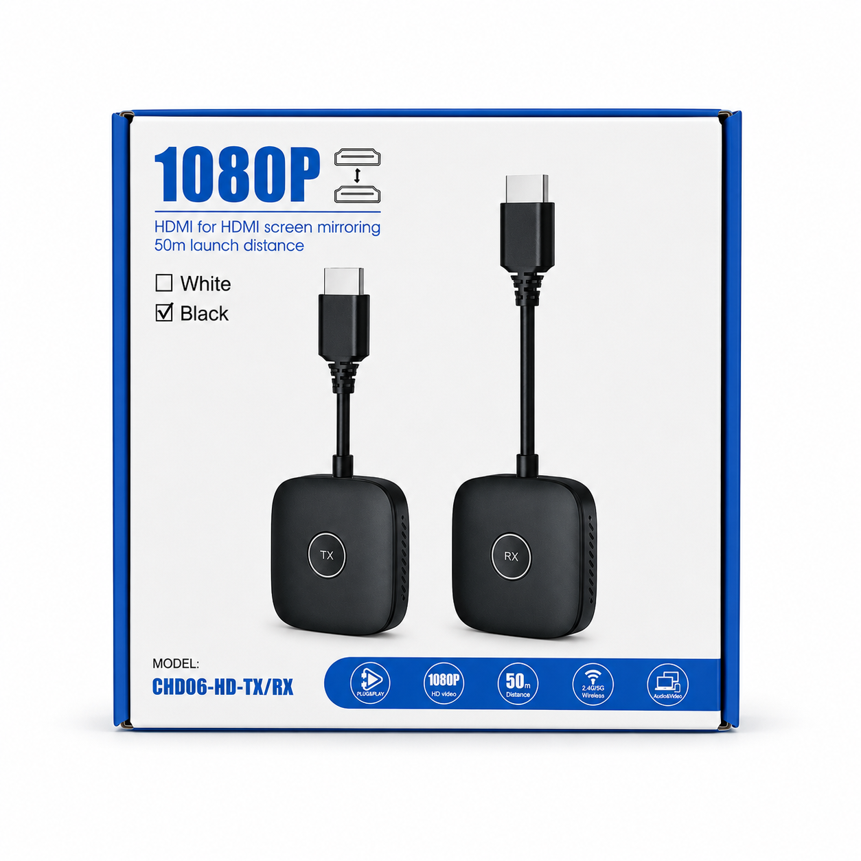 جهاز HDMI لاسلكي 1080P مدى 50 متر TX/RX