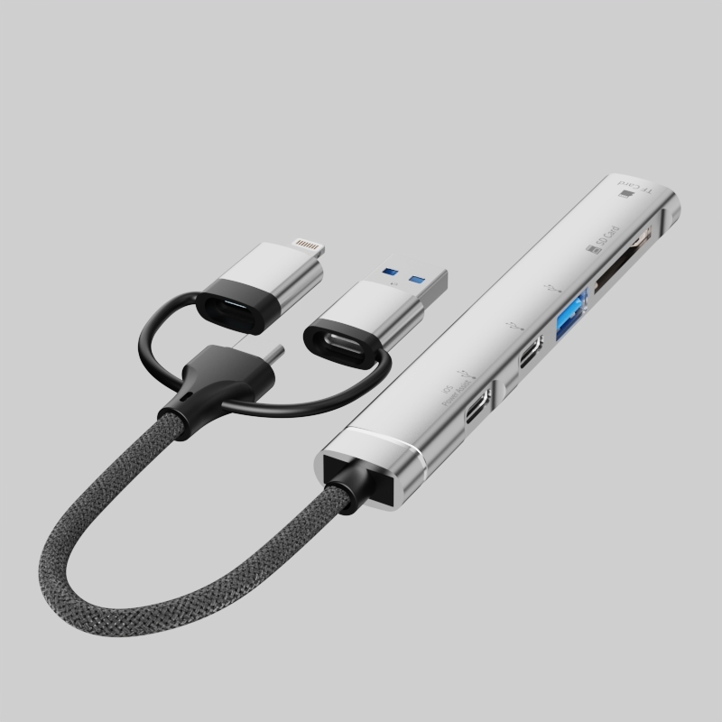 محول USB-C متعدد المنافذ 8 في 1 – Hub OTG احترافي