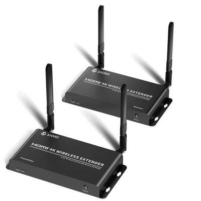 موسع HDMI لاسلكي 4K حتى 200 متر مع دعم IR وTCP/IP