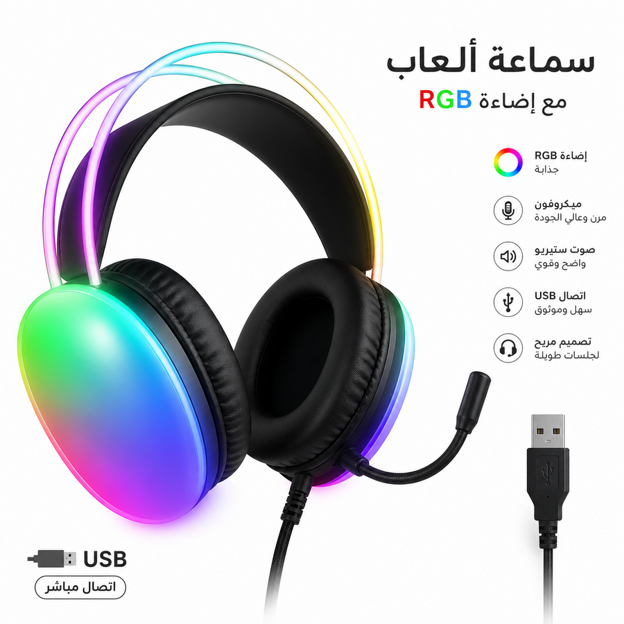 سماعة العاب 7.1 محيطية G65 RGB