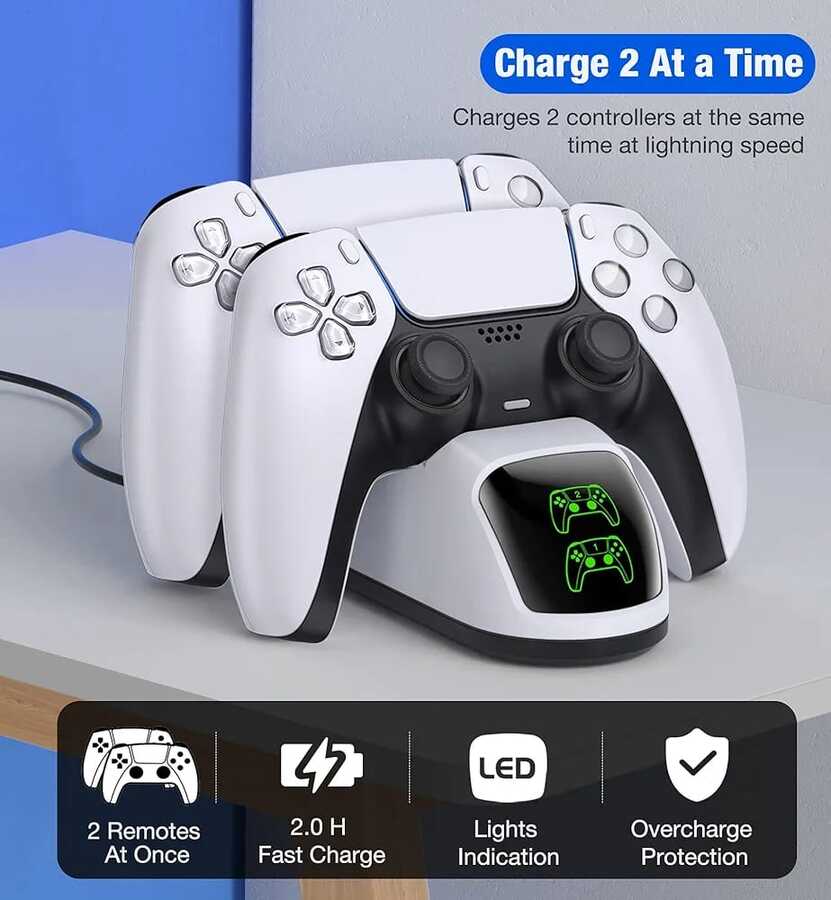 قاعدة شحن مزدوجة لاذرع تحكم PS5