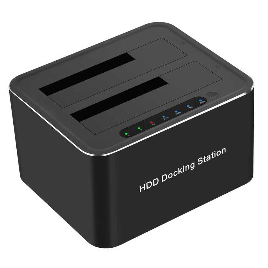 قاعدة توصيل هاردات SATA مزدوجة USB 3.0 – HDD Docking Station للأقراص 2.5 و3.5 بوص