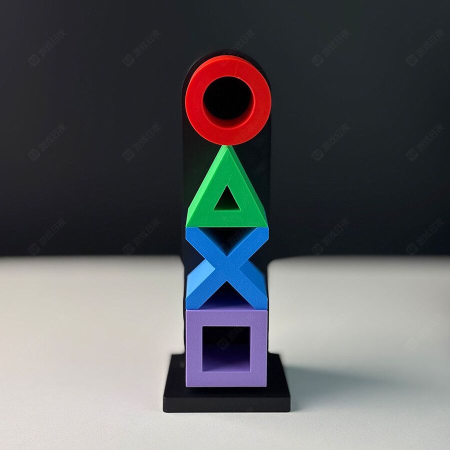 حامل سماعات رأس مطبوع بتقنية 3D مستوحى من رموز بلايستيشن الشهيرة (○ △ × □)،