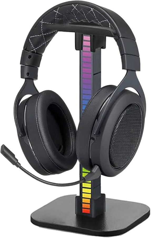 حامل سماعات RGB مع إضاءة متفاعلة للصوت