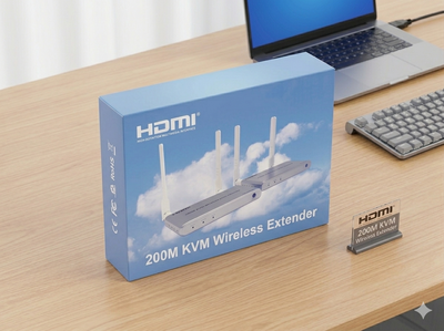 جهاز إرسال واستقبال HDMI لاسلكي KVM لمسافة 200 متر بدقة عالية