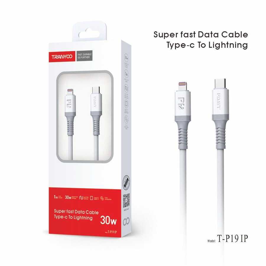 كابل شحن Tranyoo T-P19 IP Type-C to Lightning (30W)