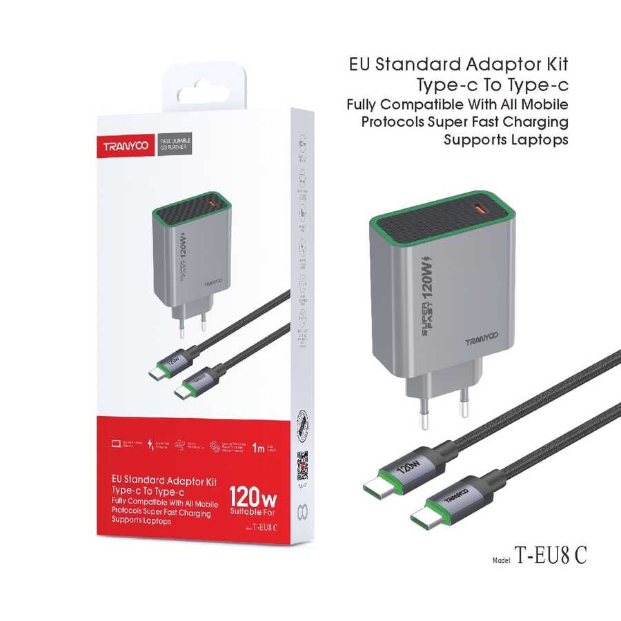 شاحن Tranyoo T-EU8 C (120W)