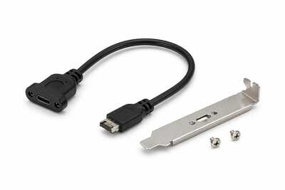 كيبل تمديد لمنفذ اللوحة الأمامية للكمبيوتر من نوع USB 3.1 Type-E إلى منفذ USB-C أنثى.