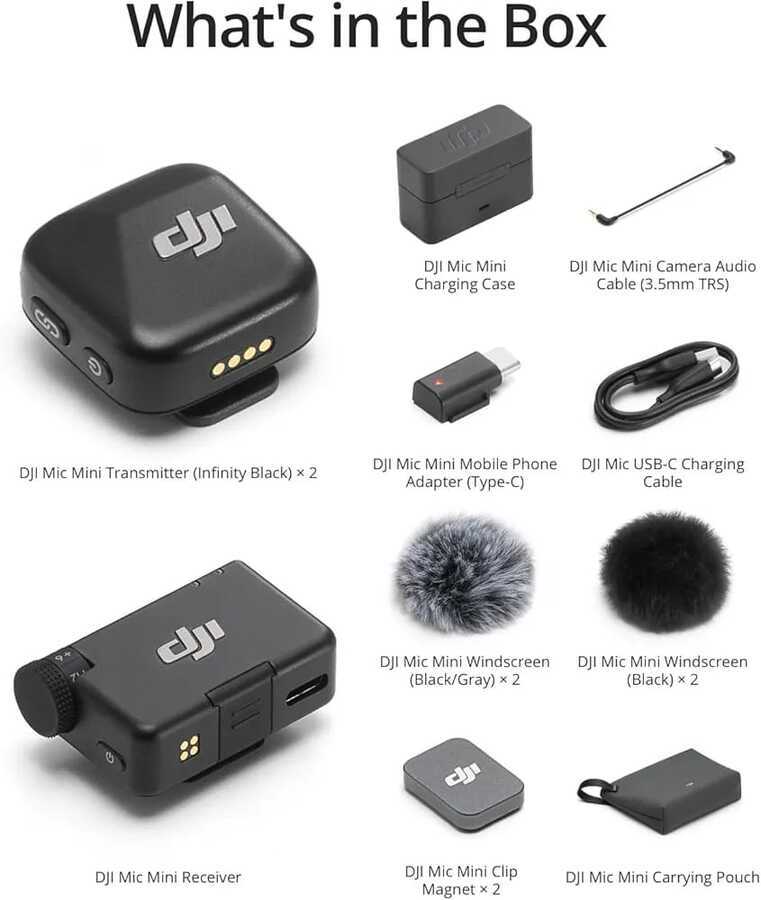 DJI Mic Mini (1 TX + 1 RX) Wireless Microphone System