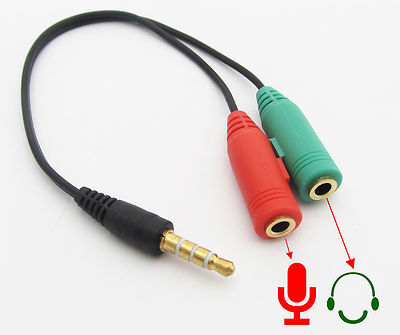تحويل سماعة/مايك للكمبيوتر مقاس 3.5mm