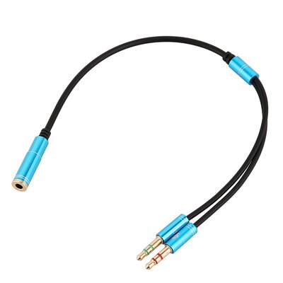 كابل محول صوت بمنفذ 3.5mm Male (4-Pole) إلى منفذين 3.5mm Female منفصلين